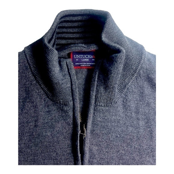 UNTUCKit Mens 1/4 Sweater Zip Large - Picture 2 of 4